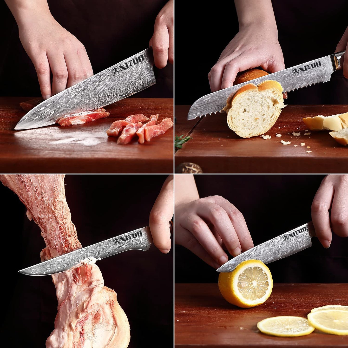Meat Cleaver Knife, Very large Full Tang Handmade Forged Chef Knife Hard  Clad Steel Blade Butcher Slaughter Cleaver Knife Kitchen Chopping (Color 
